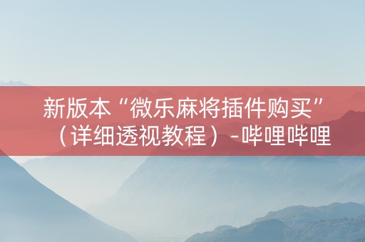 新版本“微乐麻将插件购买”（详细透视教程）-哔哩哔哩