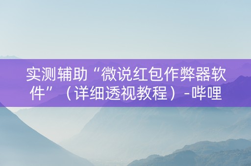 实测辅助“微说红包作弊器软件”（详细透视教程）-哔哩哔哩