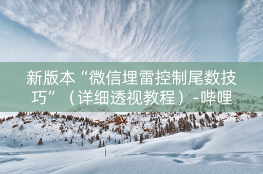新版本“微信埋雷控制尾数技巧”（详细透视教程）-哔哩哔哩