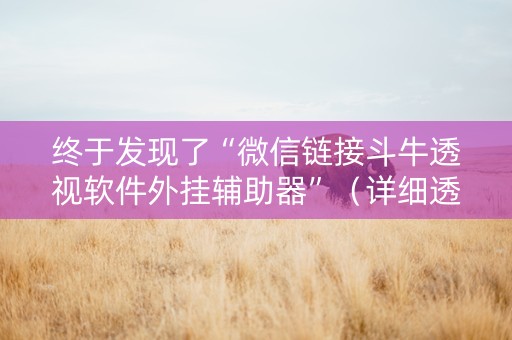 终于发现了“微信链接斗牛透视软件外挂辅助器”（详细透视教程）-哔哩哔哩