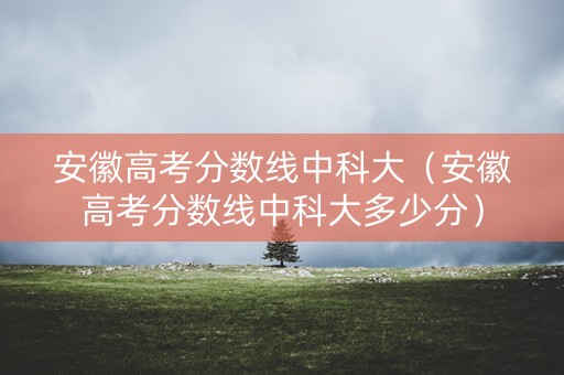 安徽高考分数线中科大（安徽高考分数线中科大多少分）