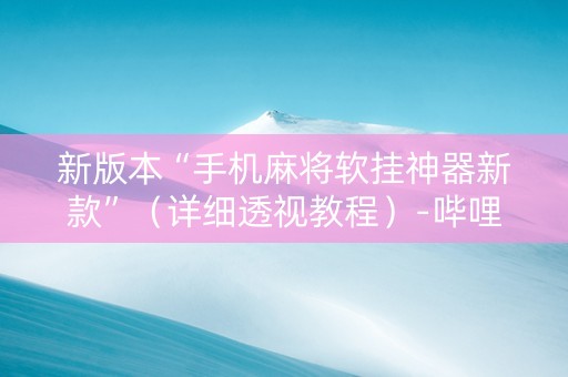 新版本“手机麻将软挂神器新款”（详细透视教程）-哔哩哔哩