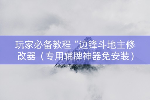 玩家必备教程“边锋斗地主修改器（专用辅牌神器免安装）