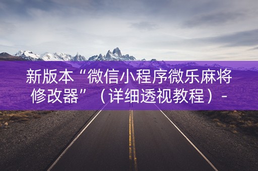 新版本“微信小程序微乐麻将修改器”（详细透视教程）-哔哩哔哩