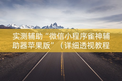 实测辅助“微信小程序雀神辅助器苹果版”（详细透视教程）-哔哩哔哩