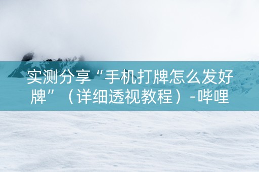 实测分享“手机打牌怎么发好牌”（详细透视教程）-哔哩哔哩