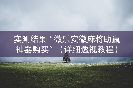 实测结果“微乐安徽麻将助赢神器购买”（详细透视教程）-哔哩哔哩