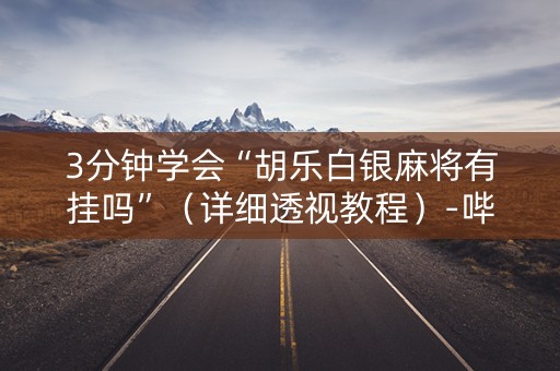 3分钟学会“胡乐白银麻将有挂吗”（详细透视教程）-哔哩哔哩