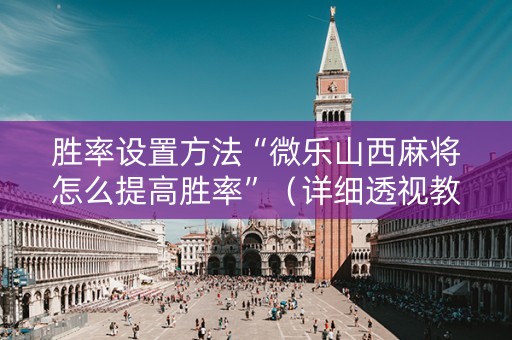 胜率设置方法“微乐山西麻将怎么提高胜率”（详细透视教程）-哔哩哔哩