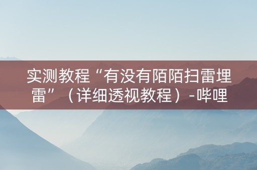 实测教程“有没有陌陌扫雷埋雷”（详细透视教程）-哔哩哔哩