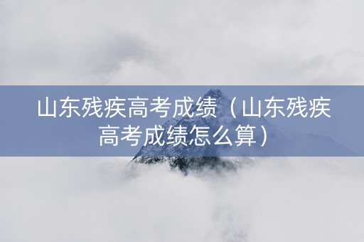 山东残疾高考成绩（山东残疾高考成绩怎么算）
