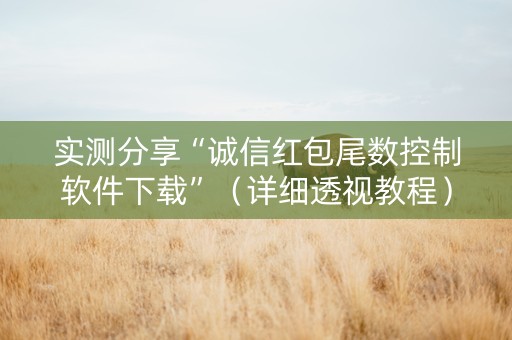 实测分享“诚信红包尾数控制软件下载”（详细透视教程）-哔哩哔哩