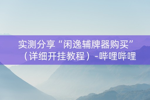 实测分享“闲逸辅牌器购买”（详细开挂教程）-哔哩哔哩
