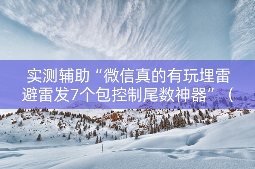 实测辅助“微信真的有玩埋雷避雷发7个包控制尾数神器”（详细透视教程）-哔哩哔哩