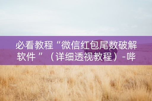 必看教程“微信红包尾数破解软件 ”（详细透视教程）-哔哩哔哩