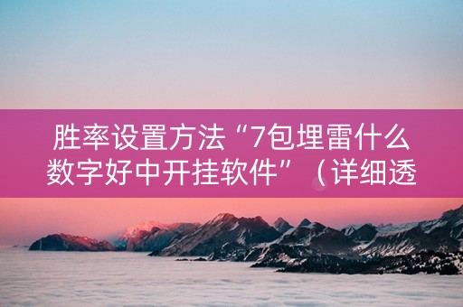 胜率设置方法“7包埋雷什么数字好中开挂软件”（详细透视教程）-哔哩哔哩