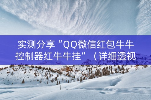 实测分享“QQ微信红包牛牛控制器红牛牛挂”（详细透视教程）-哔哩哔哩