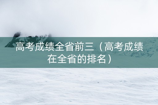 高考成绩全省前三（高考成绩在全省的排名）