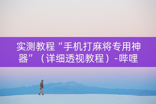 实测教程“手机打麻将专用神器”（详细透视教程）-哔哩哔哩