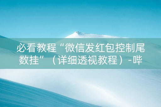 必看教程“微信发红包控制尾数挂”（详细透视教程）-哔哩哔哩