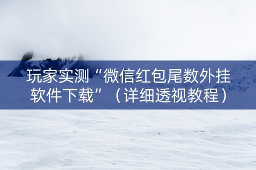 玩家实测“微信红包尾数外挂软件下载”（详细透视教程）-哔哩哔哩