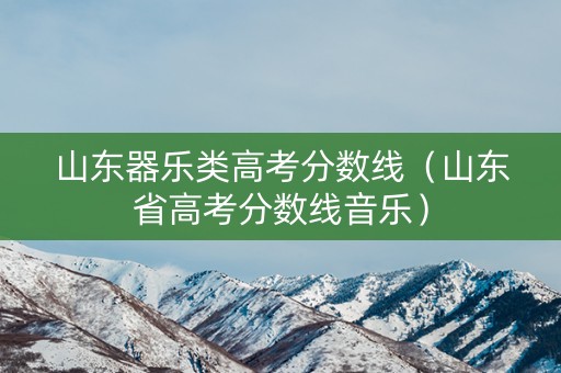 山东器乐类高考分数线（山东省高考分数线音乐）