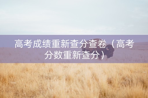 高考成绩重新查分查卷（高考分数重新查分）