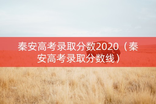 秦安高考录取分数2020（秦安高考录取分数线）