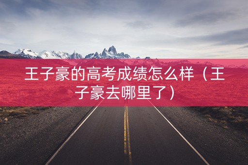 王子豪的高考成绩怎么样（王子豪去哪里了）