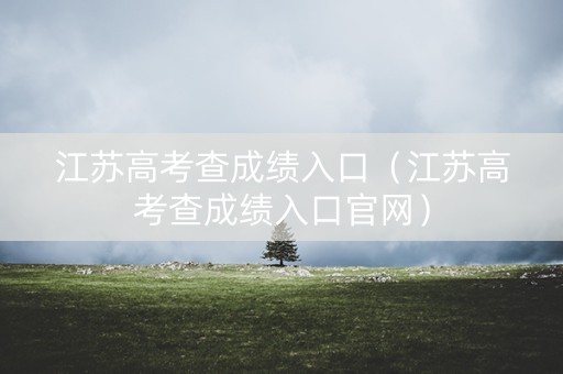 江苏高考查成绩入口（江苏高考查成绩入口官网）