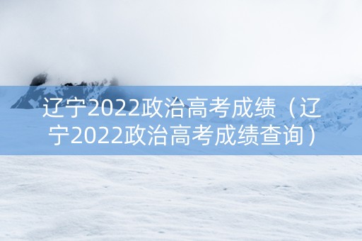 辽宁2022政治高考成绩（辽宁2022政治高考成绩查询）