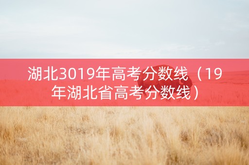湖北3019年高考分数线（19年湖北省高考分数线）