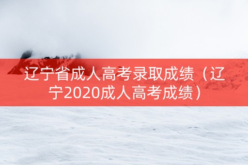 辽宁省成人高考录取成绩（辽宁2020成人高考成绩）