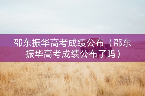 邵东振华高考成绩公布（邵东振华高考成绩公布了吗）