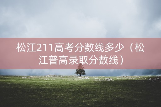 松江211高考分数线多少（松江普高录取分数线）
