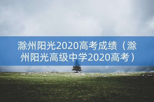 滁州阳光2020高考成绩（滁州阳光高级中学2020高考）