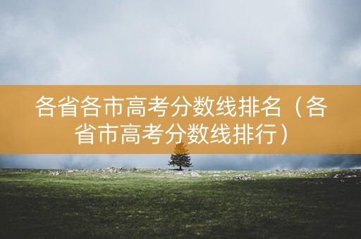 各省各市高考分数线排名（各省市高考分数线排行）