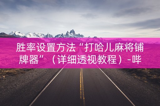 胜率设置方法“打哈儿麻将铺牌器”（详细透视教程）-哔哩哔哩