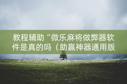教程辅助“微乐麻将做弊器软件是真的吗（助赢神器通用版）