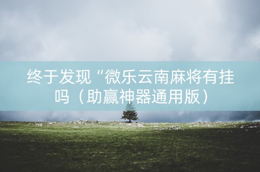 终于发现“微乐云南麻将有挂吗（助赢神器通用版）