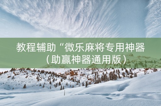 教程辅助“微乐麻将专用神器（助赢神器通用版）