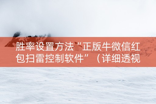 胜率设置方法“正版牛微信红包扫雷控制软件”（详细透视教程）-哔哩哔哩