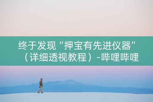 终于发现“押宝有先进仪器”（详细透视教程）-哔哩哔哩