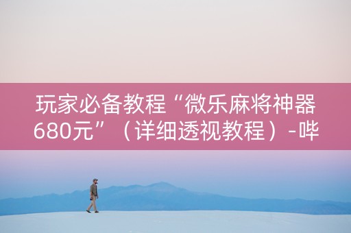 玩家必备教程“微乐麻将神器680元”（详细透视教程）-哔哩哔哩
