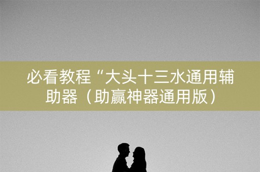 必看教程“大头十三水通用辅助器（助赢神器通用版）