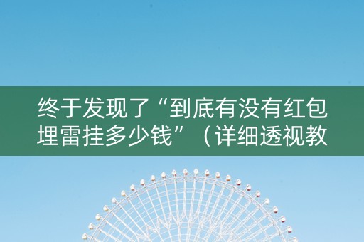 终于发现了“到底有没有红包埋雷挂多少钱”（详细透视教程）-哔哩哔哩