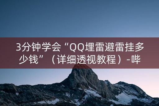 3分钟学会“QQ埋雷避雷挂多少钱”（详细透视教程）-哔哩哔哩