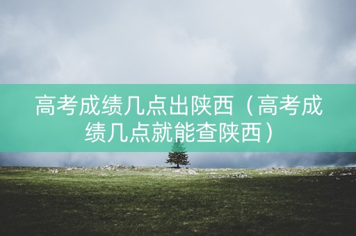 高考成绩几点出陕西（高考成绩几点就能查陕西）