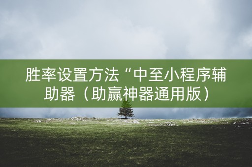 胜率设置方法“中至小程序辅助器（助赢神器通用版）