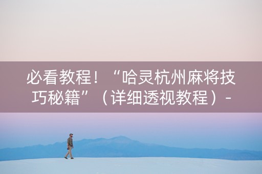 必看教程！“哈灵杭州麻将技巧秘籍”（详细透视教程）-哔哩哔哩
